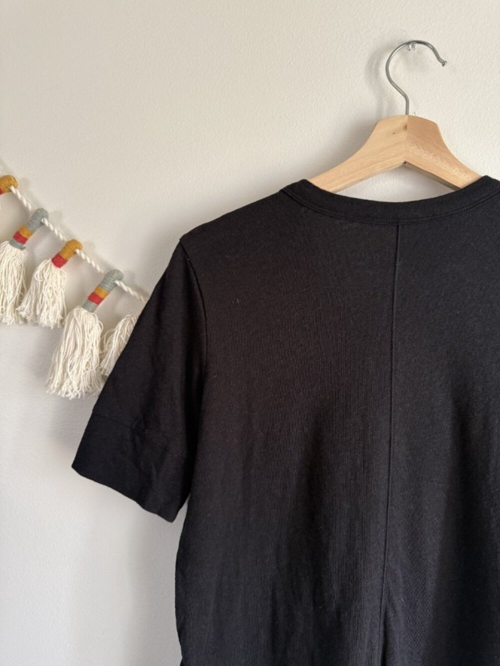 Everlane The Henley In Cotton Linen Black Short Sleeve Top Coastal Breathable XS - Picture 9 of 9
